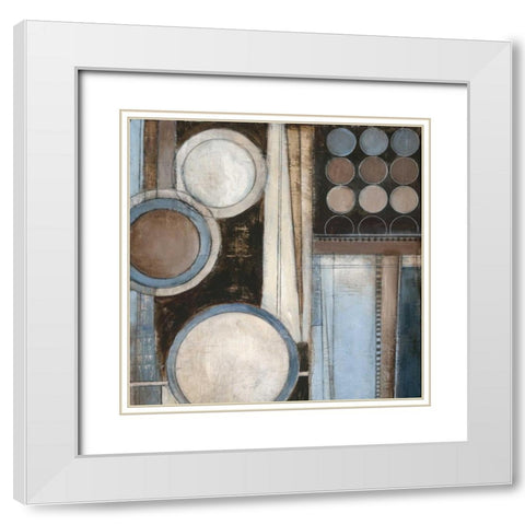 Blue Notes Square II White Modern Wood Framed Art Print with Double Matting by Poloson, Kimberly