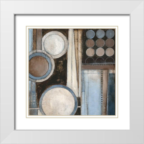 Blue Notes Square II White Modern Wood Framed Art Print with Double Matting by Poloson, Kimberly