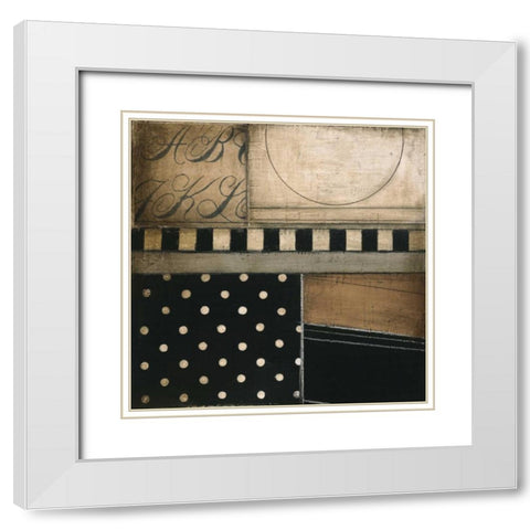 Fancy Square I White Modern Wood Framed Art Print with Double Matting by Poloson, Kimberly