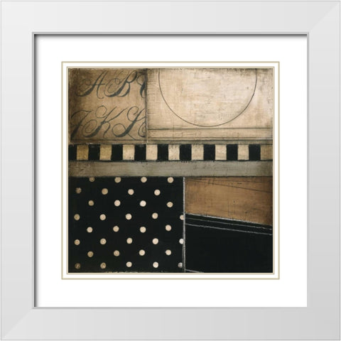 Fancy Square I White Modern Wood Framed Art Print with Double Matting by Poloson, Kimberly
