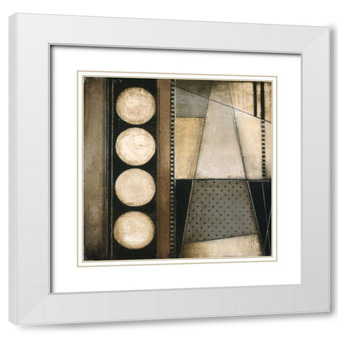 Fancy Square II White Modern Wood Framed Art Print with Double Matting by Poloson, Kimberly