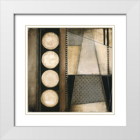 Fancy Square II White Modern Wood Framed Art Print with Double Matting by Poloson, Kimberly