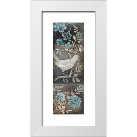 Out of the Blue I White Modern Wood Framed Art Print with Double Matting by Poloson, Kimberly