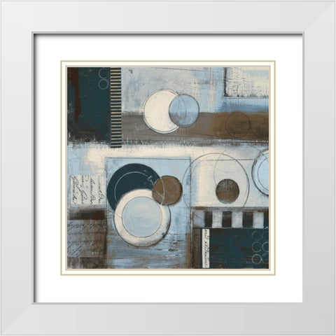 Rush Hour Blues Sq. II White Modern Wood Framed Art Print with Double Matting by Poloson, Kimberly
