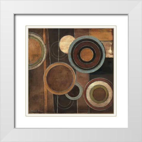 Abstract Circles II White Modern Wood Framed Art Print with Double Matting by Poloson, Kimberly