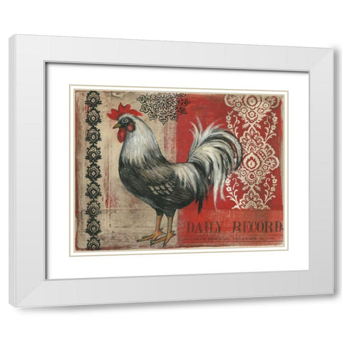 Daily Record II White Modern Wood Framed Art Print with Double Matting by Poloson, Kimberly