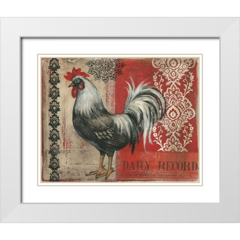 Daily Record II White Modern Wood Framed Art Print with Double Matting by Poloson, Kimberly