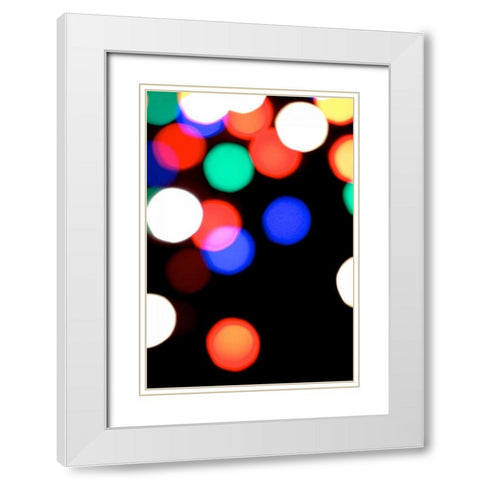 Bokeh Colors I White Modern Wood Framed Art Print with Double Matting by Burkhart, Monika