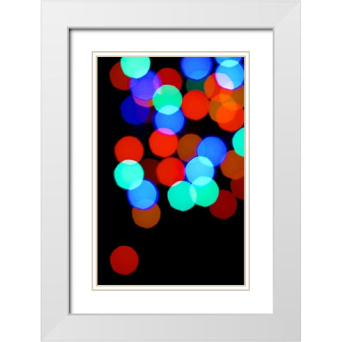 Bokeh Colors II White Modern Wood Framed Art Print with Double Matting by Burkhart, Monika
