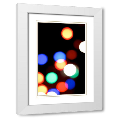 Bokeh Colors III White Modern Wood Framed Art Print with Double Matting by Burkhart, Monika