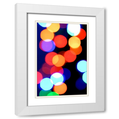 Bokeh Colors V White Modern Wood Framed Art Print with Double Matting by Burkhart, Monika