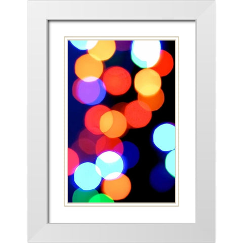 Bokeh Colors V White Modern Wood Framed Art Print with Double Matting by Burkhart, Monika