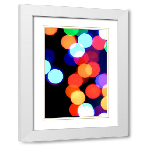 Bokeh Colors VI White Modern Wood Framed Art Print with Double Matting by Burkhart, Monika