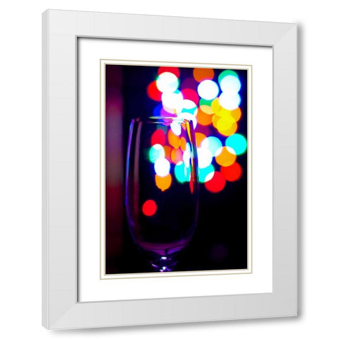 Wine Glass Bokeh White Modern Wood Framed Art Print with Double Matting by Burkhart, Monika