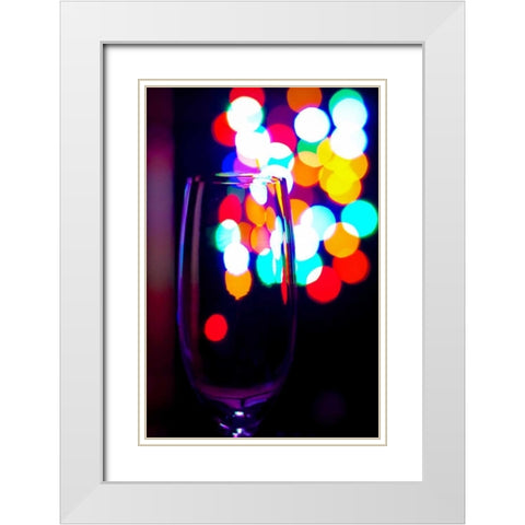 Wine Glass Bokeh White Modern Wood Framed Art Print with Double Matting by Burkhart, Monika