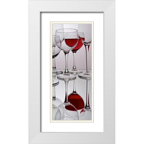 Glass Reflections II White Modern Wood Framed Art Print with Double Matting by Burkhart, Monika