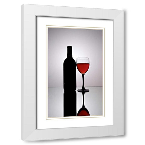 Wine Reflections III White Modern Wood Framed Art Print with Double Matting by Burkhart, Monika