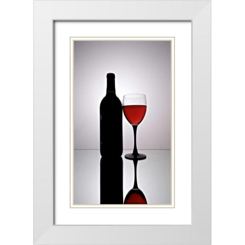 Wine Reflections III White Modern Wood Framed Art Print with Double Matting by Burkhart, Monika