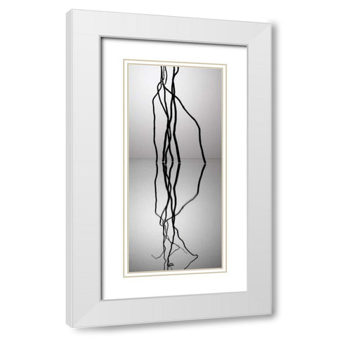 Natures Reflections II White Modern Wood Framed Art Print with Double Matting by Burkhart, Monika