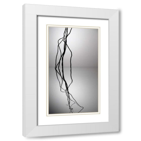 Natures Reflections VI White Modern Wood Framed Art Print with Double Matting by Burkhart, Monika