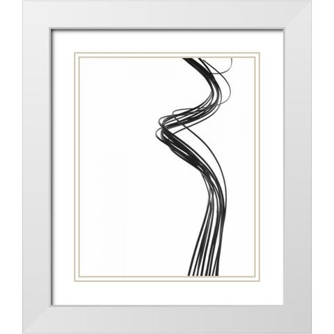 Swirls I White Modern Wood Framed Art Print with Double Matting by Burkhart, Monika