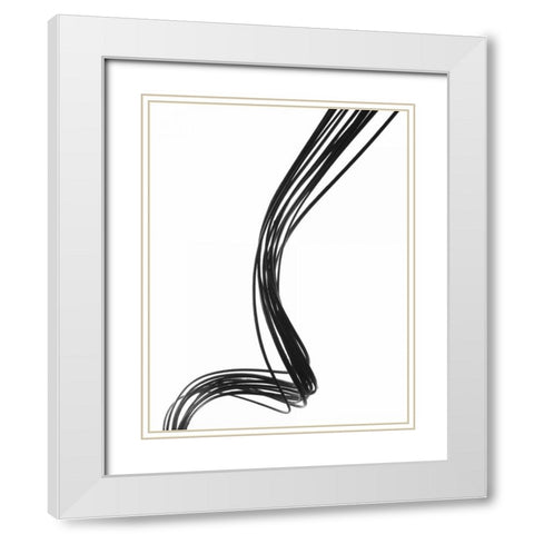 Swirls III White Modern Wood Framed Art Print with Double Matting by Burkhart, Monika