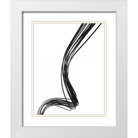 Swirls III White Modern Wood Framed Art Print with Double Matting by Burkhart, Monika