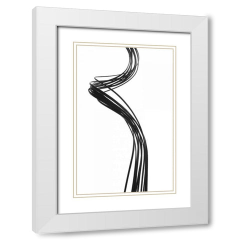 Swirls IV White Modern Wood Framed Art Print with Double Matting by Burkhart, Monika