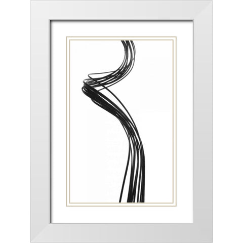 Swirls IV White Modern Wood Framed Art Print with Double Matting by Burkhart, Monika