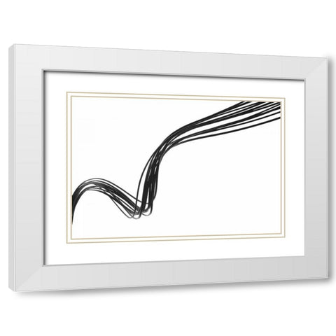 Swirls V White Modern Wood Framed Art Print with Double Matting by Burkhart, Monika