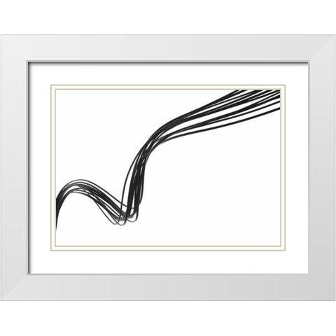 Swirls V White Modern Wood Framed Art Print with Double Matting by Burkhart, Monika
