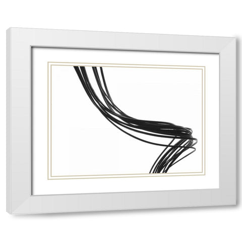 Swirls VI White Modern Wood Framed Art Print with Double Matting by Burkhart, Monika