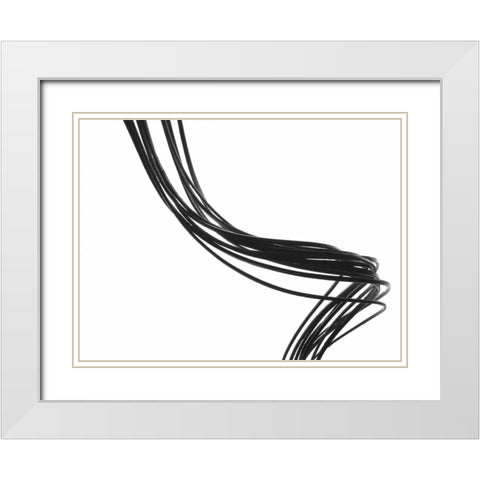 Swirls VI White Modern Wood Framed Art Print with Double Matting by Burkhart, Monika