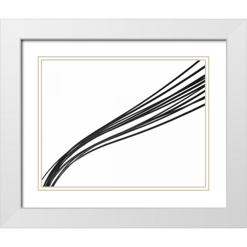 Swoop I White Modern Wood Framed Art Print with Double Matting by Burkhart, Monika