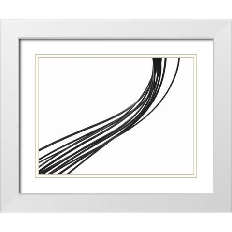 Swoop II White Modern Wood Framed Art Print with Double Matting by Burkhart, Monika