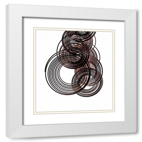 Intertwined IV White Modern Wood Framed Art Print with Double Matting by Burkhart, Monika