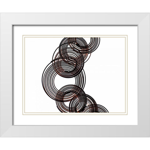 Intertwined V White Modern Wood Framed Art Print with Double Matting by Burkhart, Monika