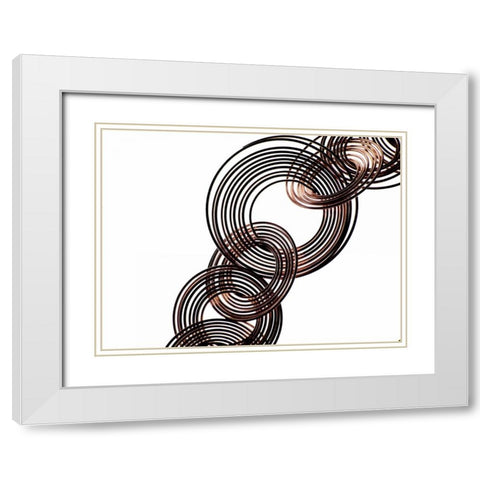 Intertwined VI White Modern Wood Framed Art Print with Double Matting by Burkhart, Monika