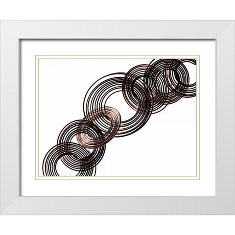 Intertwined VII White Modern Wood Framed Art Print with Double Matting by Burkhart, Monika