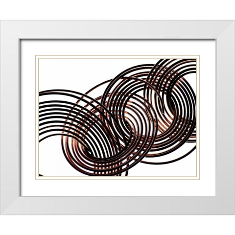 Intertwined VIII White Modern Wood Framed Art Print with Double Matting by Burkhart, Monika