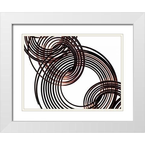 Intertwined IX White Modern Wood Framed Art Print with Double Matting by Burkhart, Monika