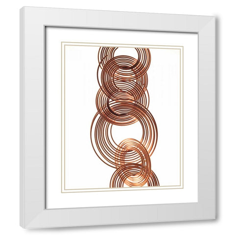 Intertwined Gold I White Modern Wood Framed Art Print with Double Matting by Burkhart, Monika