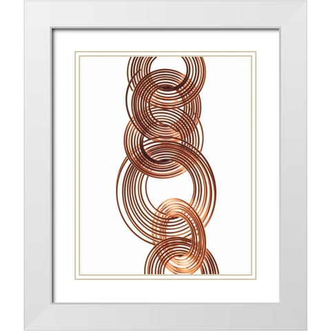 Intertwined Gold I White Modern Wood Framed Art Print with Double Matting by Burkhart, Monika