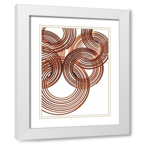 Intertwined Gold II White Modern Wood Framed Art Print with Double Matting by Burkhart, Monika