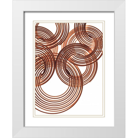 Intertwined Gold II White Modern Wood Framed Art Print with Double Matting by Burkhart, Monika