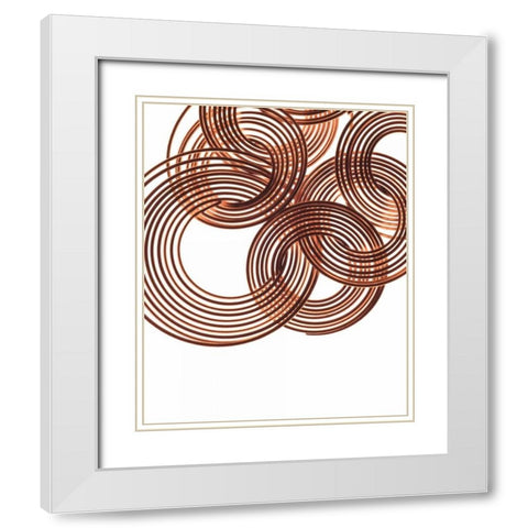 Intertwined Gold III White Modern Wood Framed Art Print with Double Matting by Burkhart, Monika