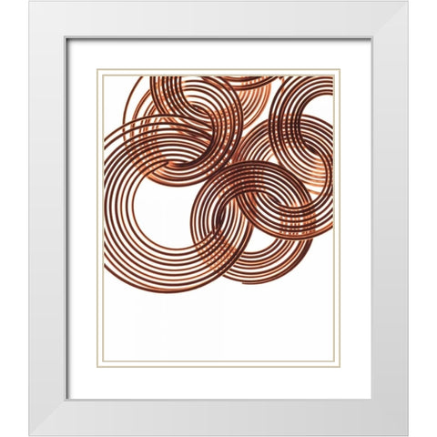 Intertwined Gold III White Modern Wood Framed Art Print with Double Matting by Burkhart, Monika