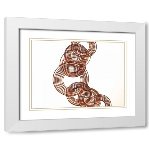Intertwined Gold V White Modern Wood Framed Art Print with Double Matting by Burkhart, Monika