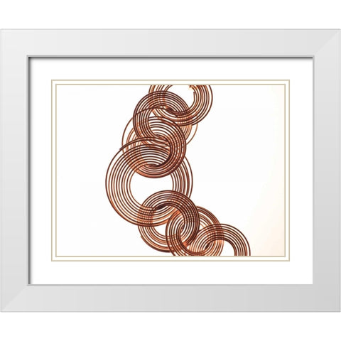 Intertwined Gold V White Modern Wood Framed Art Print with Double Matting by Burkhart, Monika