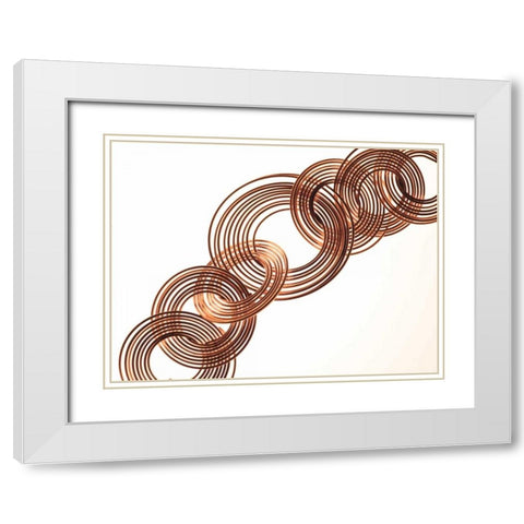 Intertwined Gold VII White Modern Wood Framed Art Print with Double Matting by Burkhart, Monika